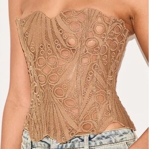 Brown lace corset